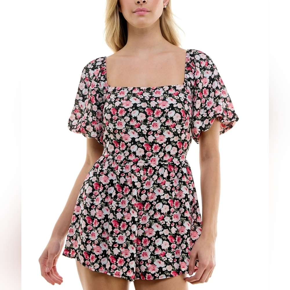 Black Floral Romper